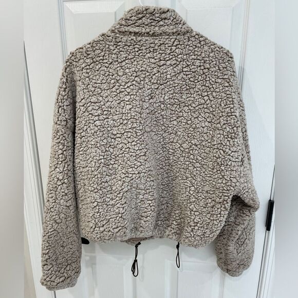Me Jane New York Tan Teddy Faux Sherpa Zip Up Jacket Women’s Size S - Picture 2 of 4